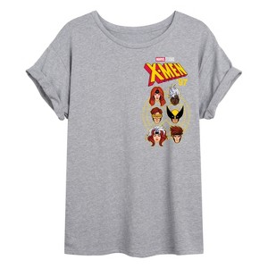 Women's - Marvel - X-Men Character Head Oversized Graphic T-Shirt - 1 of 4