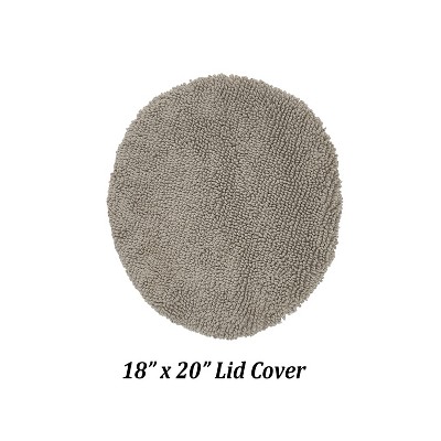 Beige Cotton Tufted Reversible Toilet Lid Cover 18" x 20"