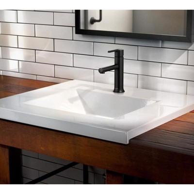 Matte Black Single Handle Bathroom Faucet with Low Arc Spout