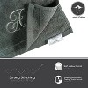 Creative Scents Gray Fingertip Monogrammed Towels Silver Embroidered - 3 of 4