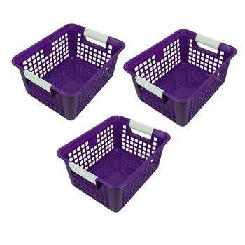 Romanoff Tattle® Book Basket, Purple, Pack of 3