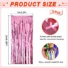 Unique Bargains Wedding Birthday Party Decoration Foil Fringe Backdrop Curtain 3 Pcs - 2 of 4