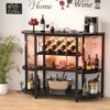 Aheaplus 47.24" Storage Wine Bottle & Glass Rack with Lights and Outlets - 2 of 4