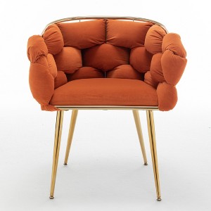 Luxury Modern Simple Leisure Velvet Sofa Chair Bedroom Vanity Chair Make up Chair - 1 of 4