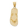 Black Bow Jewelry 14k Yellow Gold Large Mesh Flip Flop Pendant - 3 of 4
