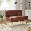 Monica 47" Contemporary Wing back Loveseat for  Living Room and Bedroom Comfy Armless 2-Seater Sofa with Metal Legs | KARAT HOME - 2 of 4