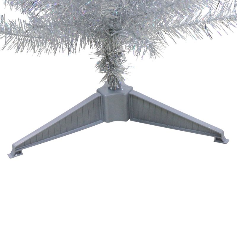 Northlight 4' Holographic Silver Tinsel Slim Artificial Christmas Tree - Unlit, 5 of 6