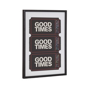 Kate & Laurel All Things Decor 12"x16" Gallery Preppy Retro Positive Quote Good Times Ticket Print by The Creative Bunch Studio Black - 1 of 4