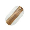Slickblue 13” x 7” Oval Marble & Acacia Wood Board - White/Black, Ideal for Charcuterie & Culinary Displays - 3 of 4