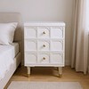 Resenkos 3-Drawer Bedside Table, Acrylic Metal Legs, Compact Nightstand for Bedroom, Space-Saving, Sleek Design, White - 2 of 4