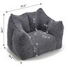 CAVINAS Chenille Fabric Bean Bag Chair,Lazy Sofa Chair with Armrest and High-Resilience Foam,Lounge Chair for Living Room - 3 of 4