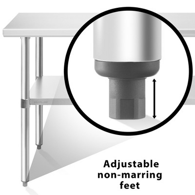 60" Stainless Steel Commercial Kitchen Prep Table with Casters