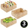 mDesign Hyacinth Braided Woven Pantry Bin Basket, Handles - 12 x 16 x 6 - 2 of 4