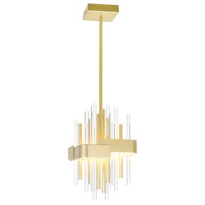 CWI Lighting Millipede 8 in LED Satin Gold Mini Pendant - 1 of 4