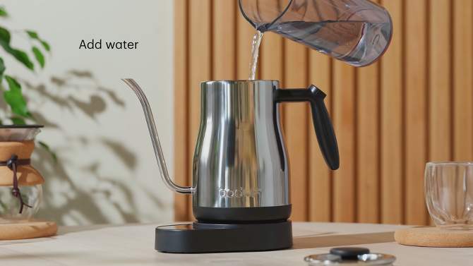 Bodum 34oz Electric Bistro Gooseneck Water Kettle With Temperature Control Stainless Steel, 2 of 12, play video