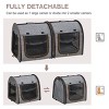 Munora 39" Twin Compartment Cat Carrier, Foldable Soft-Sided Kennel with Cushions & Bag (Gray) - 3 of 4