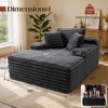 AMERLIFE 67" Chaise Lounge Sofa, No-Assembly Faux Fur Sleeper for Living Room or Apartment - 2 of 4