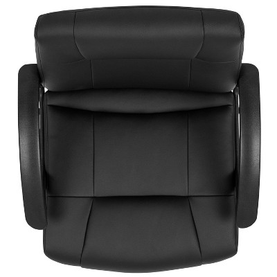 Ergonomic High-Back Black Leather and Plastic Swivel Task Chair