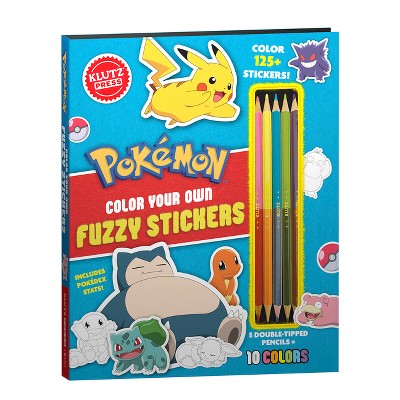 Pokémon Color Your Own Fuzzy Stickers - (Hardcover)