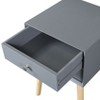 PAGED Stylish Nightstand Storage Bedside Table Modern End Side with Drawer and Rubber Wood Legs for Bedroom - 3 of 4