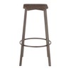 Industrial Square Barstool with Metal Frame and Built-In Footrest for Kitchen Island or Home Bar, Backless Design, Set of 2 - 3 of 4