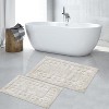 Knightsbridge Stylish And Comfortable Traditional Chain Design 2 PC Cotton Bath Rug Set 20"x30" & 24"x40" White - 2 of 4