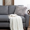 18-in. Plush Pillow Luxury Square Accent Pillow Insert and Shag Glam Cover Set for Bedroom or Living Room by Lavish Home (Gray) - 4 of 4