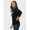 Jones New York Velour Pop-Over Collar Top - 2 of 3