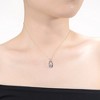 Classy rhodium plated neckalce with cubic zirconia pear shaped pendant for elegant and timeless style - 2 of 3
