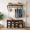 Storage Bench, Entryway Bench with Cushion, Drawer and Open Compartments, Bench with Storage, for Living Room, Bedroom, Closet - 2 of 4