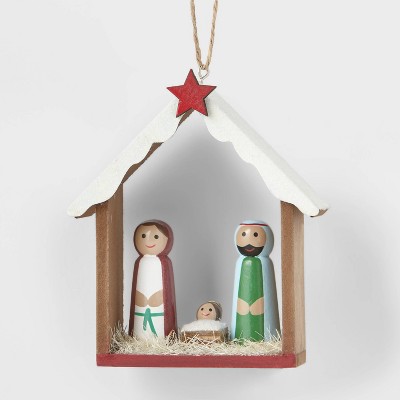 Wood Nativity Scene Christmas Tree Ornament - Wondershop™