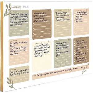Blu Monaco Gold Edge Desk Pad – Undated Weekly Planner Notepad – 8.5 x 11, 50 Pages – Tear-Off Calendar for Scheduling and Organization - 1 of 4