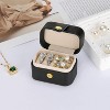 Mini Travel Jewelry Box, Portable Organizer Case for Multiple Rings and Stud Earrings, Compact Storage, Black - 3 of 4