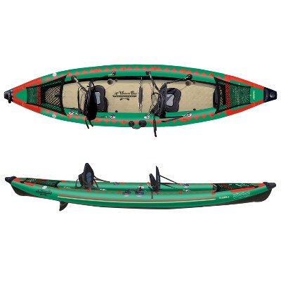 Waimea Bay Seawolf 12.8' 2-Seater Rigid Inflatable Kayak - Durable Fishing Kayak With 900lb Capacity, PVC Double Drop Stitch, Fits In Backpack