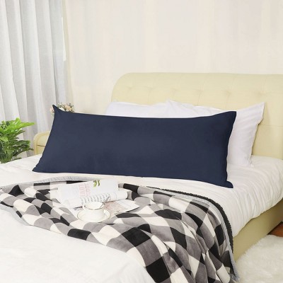 1 Pc 401-600 1800 Microfiber with Zipper Pillow Case Navy - PiccoCasa