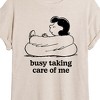 Women's - Peanuts - Busy Taking Care Of Me Oversized Graphic T-Shirt - 2 of 4