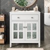 KWPZQEB 30" Bathroom Vanity with Ceramic Basin, Vanity Sink Cabinet with Tip-Out Tray & Adjustable Shelf, Modern Bathroom Storage Cabinet - 2 of 4