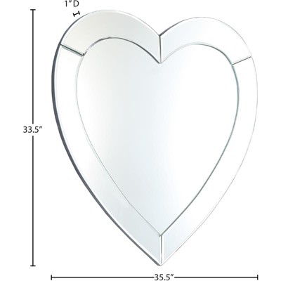 Heart Shaped Mirrored Contemporary Bathroom Wall Mirror