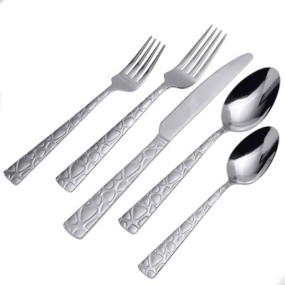 Gourmet Basics by Mikasa 20pc Tilly Flatware Set: 18/0 Stainless Steel, Dishwasher-Safe, Service for 4, Traditional Style
