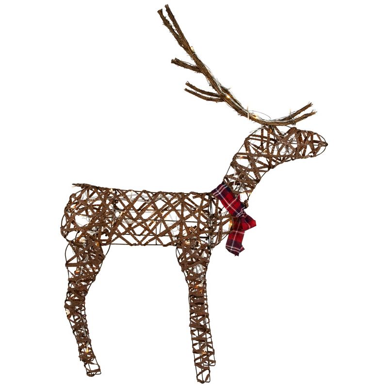 Northlight 47" LED Lighted Standing Rattan Reindeer Outdoor Christmas Decoration, 4 of 8
