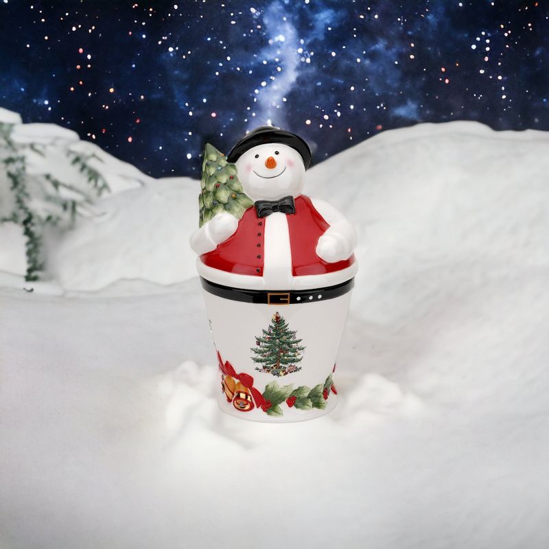 Spode Christmas Tree Mr. Snowman Cookie Jar, 5 of 6