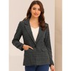 INSPIRE CHIC Women's Notched Lapel One Button Boyfriend Plaid Suit Blazer - 2 of 4