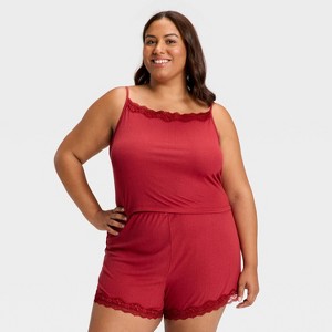 Women's Variegated Rib Tank and Shorts Pajama Set - Auden™ - 1 of 3