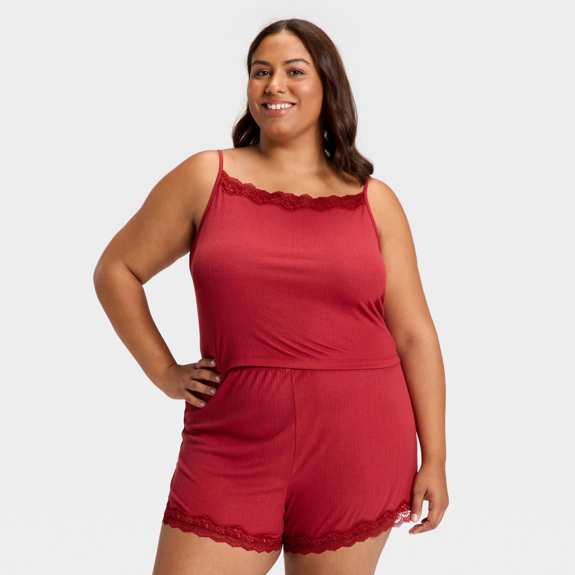 Women's Variegated Rib Tank and Shorts Pajama Set - Auden™