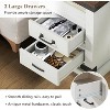 AMERLIFE Farmhouse Nightstand with Charging Station, 18" End Tables, Living Room, Antique White - 4 of 4