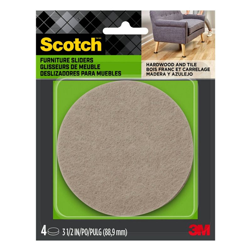 Scotch 4pk Felt Furniture Movers, 1 of 8