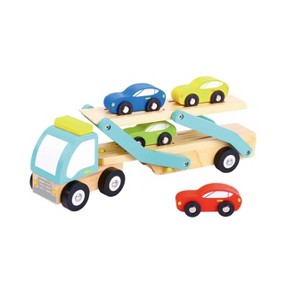 Toysters 6 Piece Wooden Transport Car Carrier Truck Toy With 4 Wooden Vehicle - 1 of 1