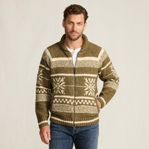 Lands' End Men's Long Sleeve Wool Blend Full Zip Cardigan - 1 of 4