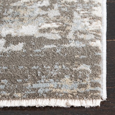 Gray Hand-Knotted Synthetic 4' x 6' Area Rug