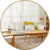 Serio Circle Brushed Aluminum Frame Large Circle Gold Round Wall Mirror -The Pop Home - 2 of 4